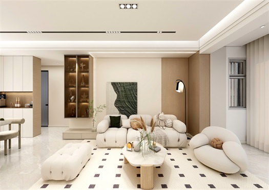 中?！ぞ砰?135平米現(xiàn)代奶油風(fēng)效果圖